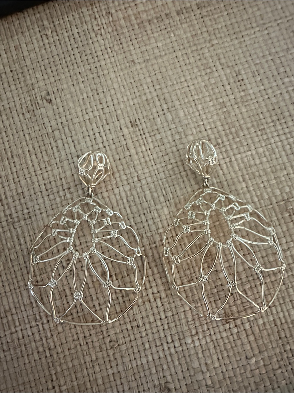 Kendra Scott Silver Openwork Web Drop Earrings